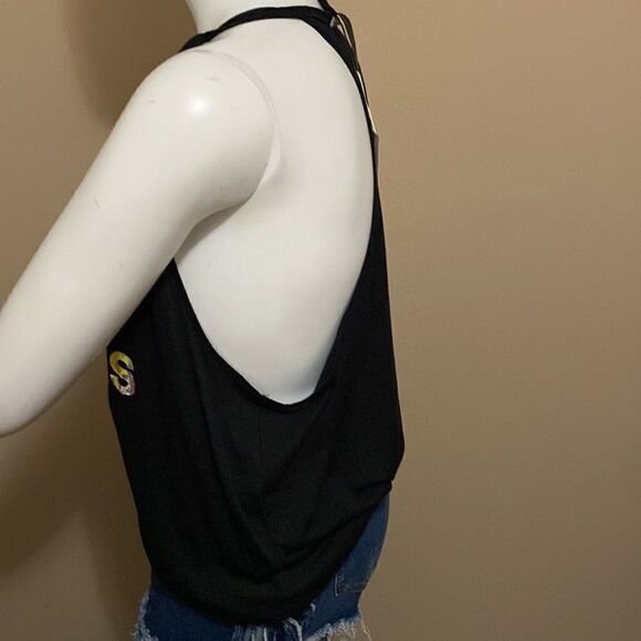NWT Adidas Floral Ess Black Tank - Size 2XL - Picture 6 of 8
